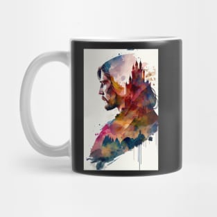 Knight and Castle Double Exposure Mug